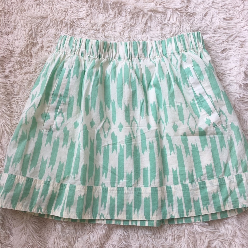 NWOT J.Crew: Mint Print Skirt